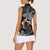 Father's Day Polynesian Pattern Women Sleeveless Polo Shirt Tropical Humpback Whale - Black