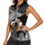 Father's Day Polynesian Pattern Women Sleeveless Polo Shirt Tropical Humpback Whale - Black
