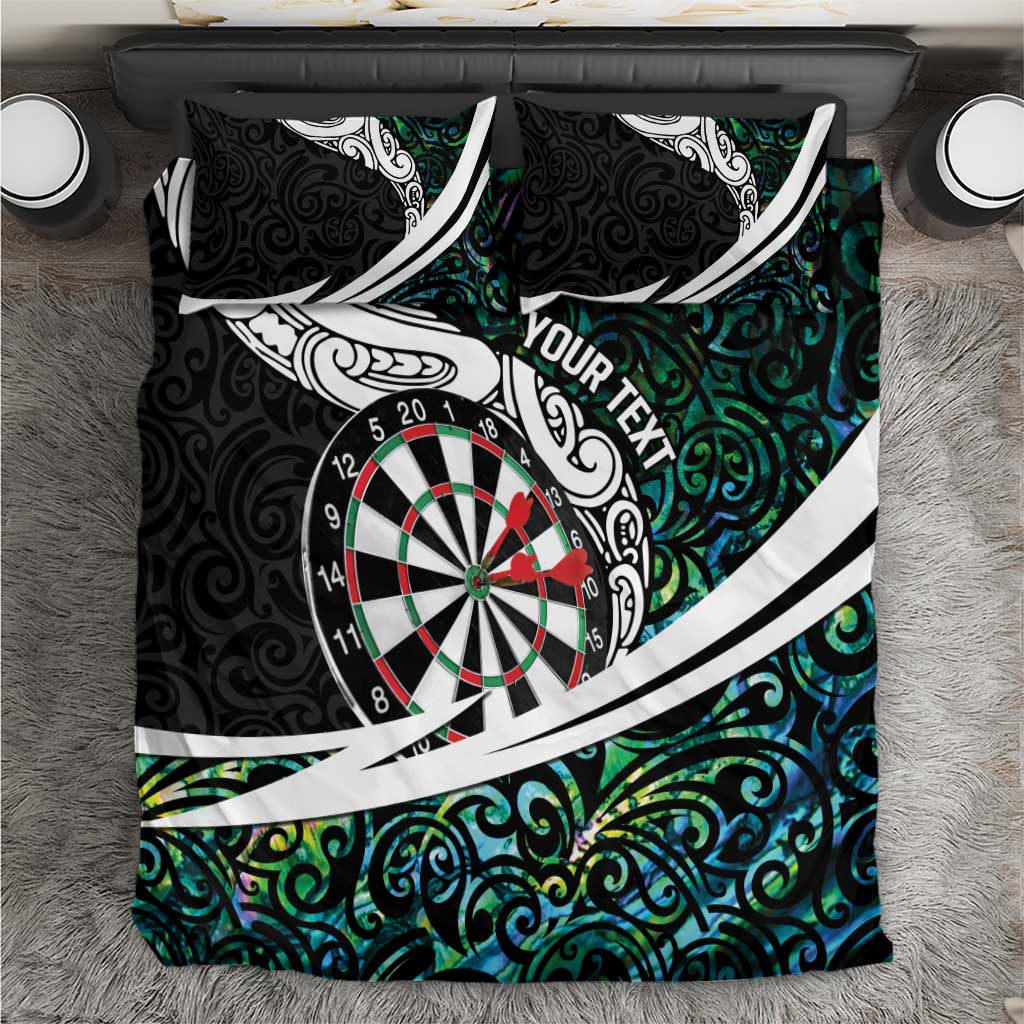 Personalized NZ Darts Bedding Set Paua Shell Maori Koru Whakairo LT7 Colorful - Polynesian Pride