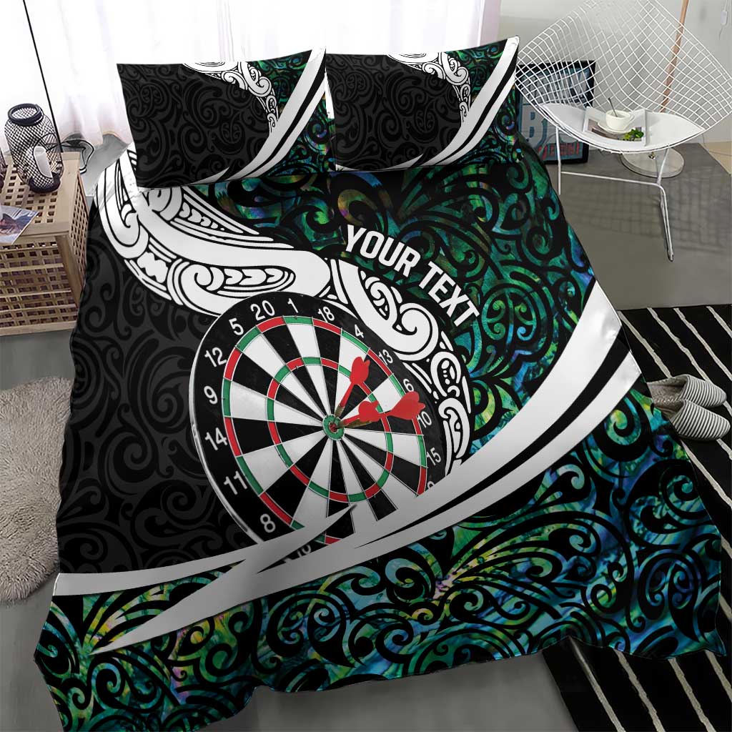 Personalized NZ Darts Bedding Set Paua Shell Maori Koru Whakairo - Polynesian Pride
