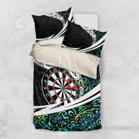 Personalized NZ Darts Bedding Set Paua Shell Maori Koru Whakairo - Polynesian Pride