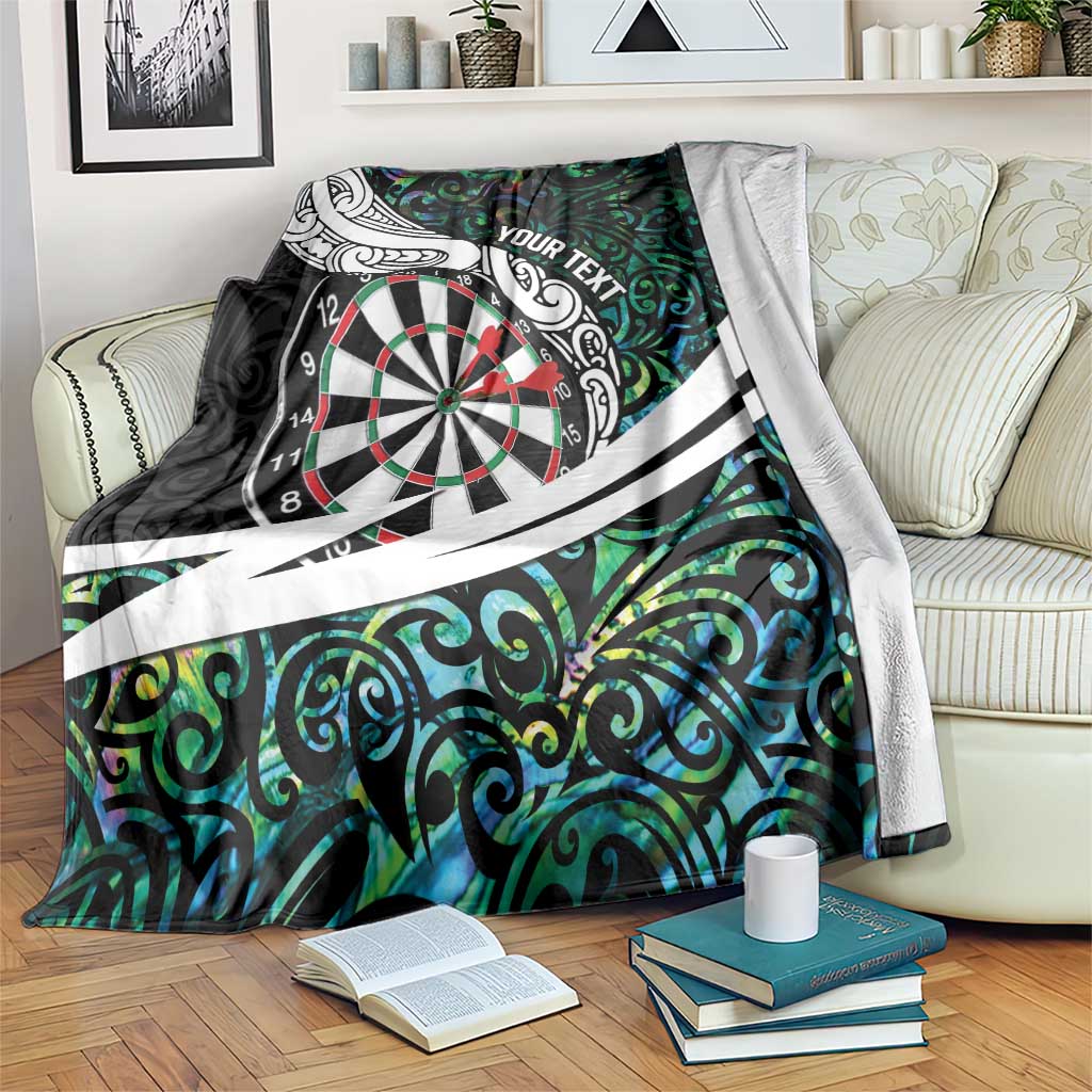 Personalized NZ Darts Blanket Paua Shell Maori Koru Whakairo LT7 Colorful - Polynesian Pride