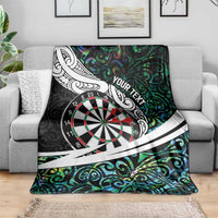 Personalized NZ Darts Blanket Paua Shell Maori Koru Whakairo - Polynesian Pride
