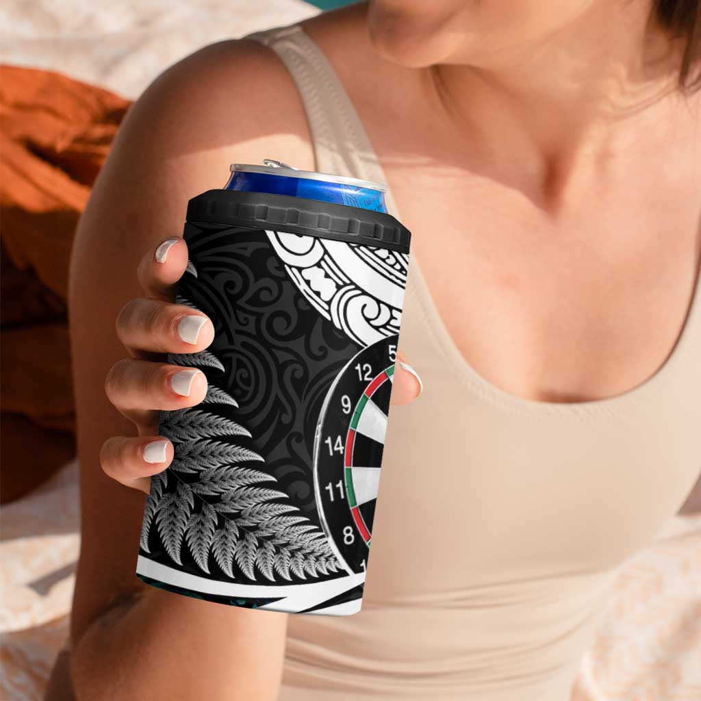 Personalized NZ Darts 4 in 1 Can Cooler Tumbler Paua Shell Maori Koru Whakairo - Polynesian Pride
