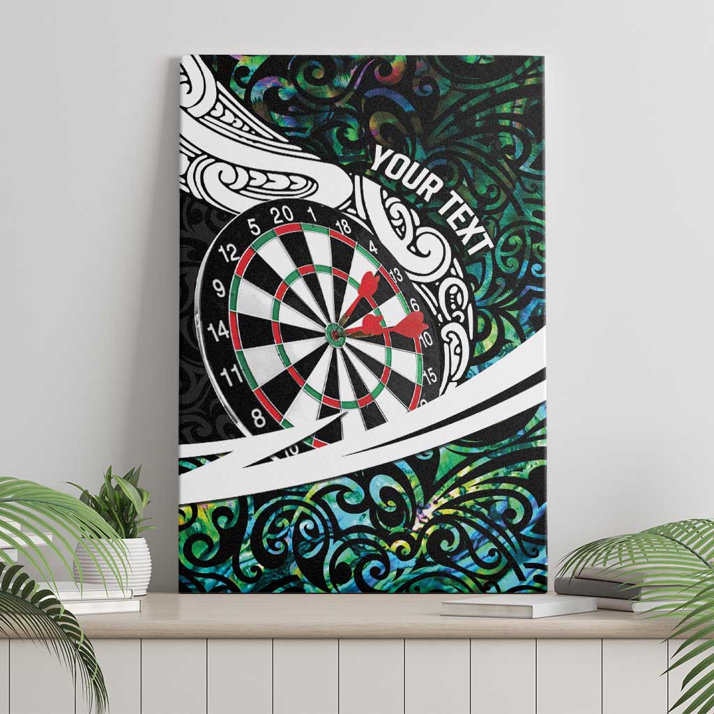 Personalized NZ Darts Canvas Wall Art Paua Shell Maori Koru Whakairo - Polynesian Pride