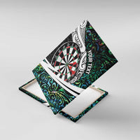 Personalized NZ Darts Canvas Wall Art Paua Shell Maori Koru Whakairo - Polynesian Pride