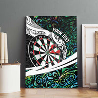 Personalized NZ Darts Canvas Wall Art Paua Shell Maori Koru Whakairo - Polynesian Pride