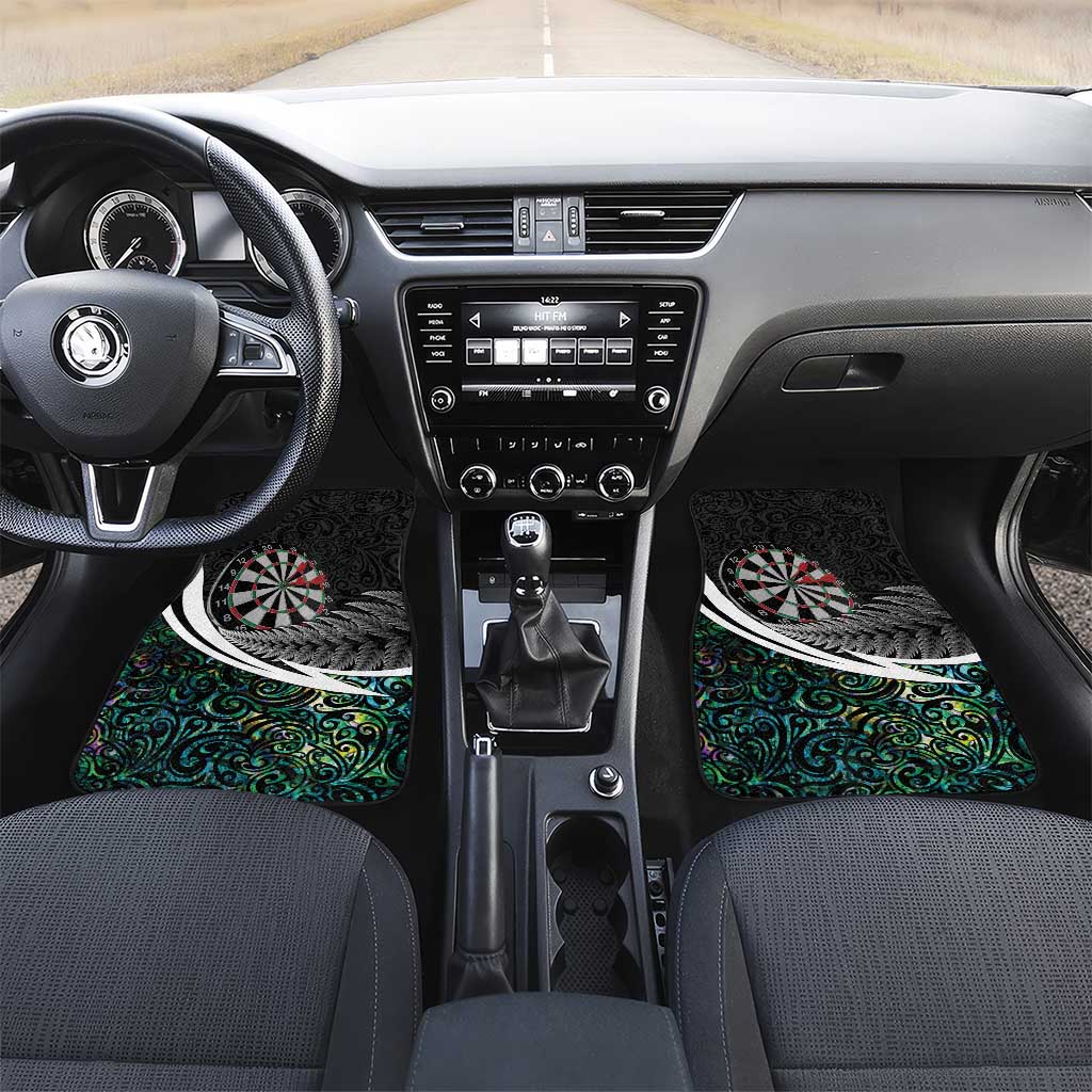 Personalized NZ Darts Car Mats Paua Shell Maori Koru Whakairo - Polynesian Pride