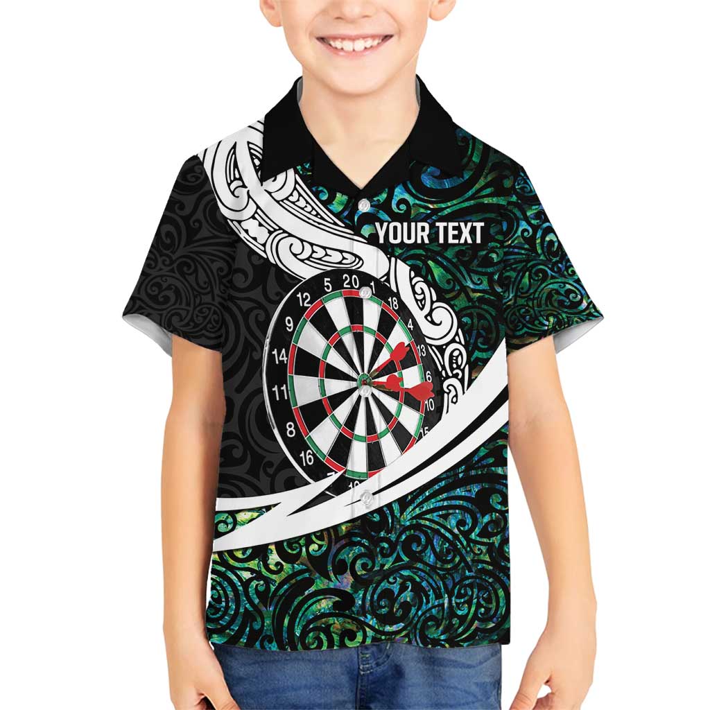 Personalized NZ Darts Family Matching Off Shoulder Maxi Dress and Hawaiian Shirt Paua Shell Maori Koru Whakairo - Polynesian Pride