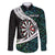 Personalized NZ Darts Family Matching Summer Maxi Dress and Hawaiian Shirt Paua Shell Maori Koru Whakairo - Polynesian Pride