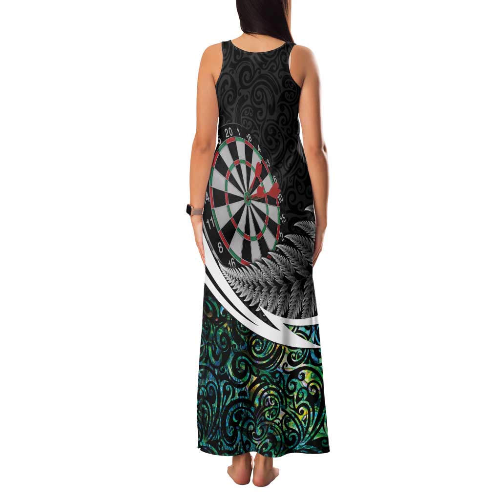 Personalized NZ Darts Family Matching Tank Maxi Dress and Hawaiian Shirt Paua Shell Maori Koru Whakairo - Polynesian Pride
