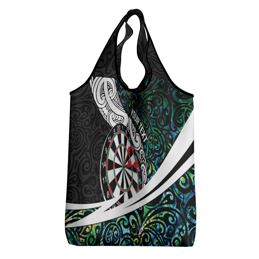 Personalized NZ Darts Grocery Bag Paua Shell Maori Koru Whakairo - Polynesian Pride