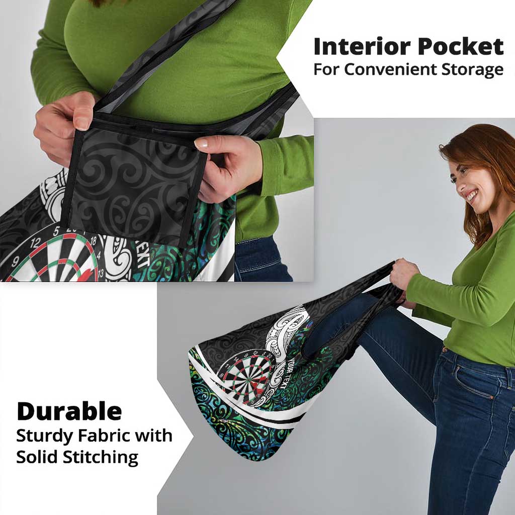 Personalized NZ Darts Grocery Bag Paua Shell Maori Koru Whakairo - Polynesian Pride