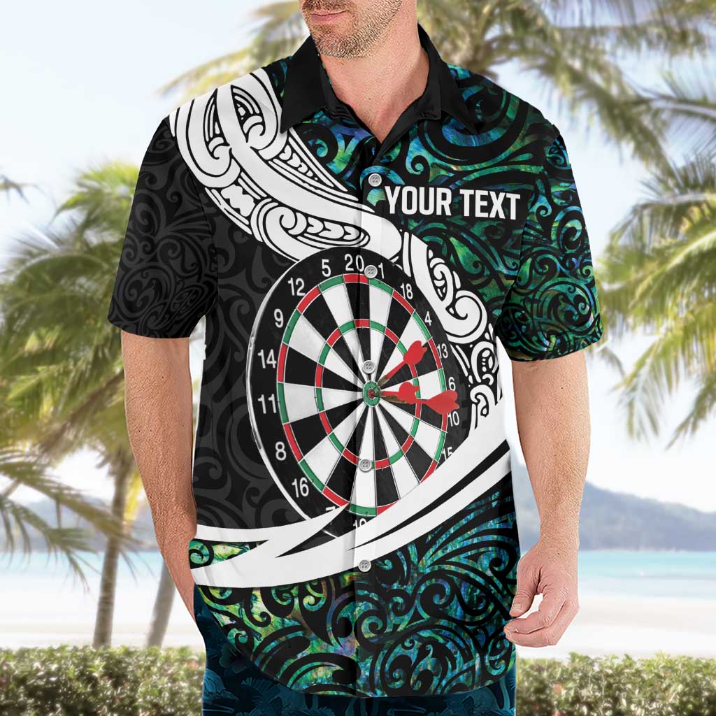 Personalized NZ Darts Hawaiian Shirt Paua Shell Maori Koru Whakairo - Polynesian Pride
