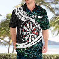 Personalized NZ Darts Hawaiian Shirt Paua Shell Maori Koru Whakairo - Polynesian Pride