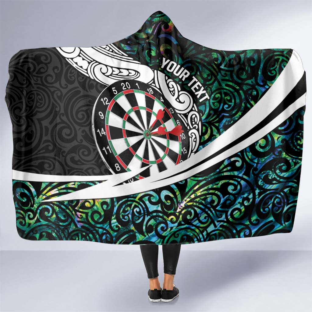 Personalized NZ Darts Hooded Blanket Paua Shell Maori Koru Whakairo LT7 One Size Colorful - Polynesian Pride