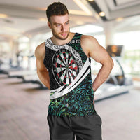 Personalized NZ Darts Men Tank Top Paua Shell Maori Koru Whakairo - Polynesian Pride