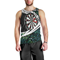 Personalized NZ Darts Men Tank Top Paua Shell Maori Koru Whakairo - Polynesian Pride