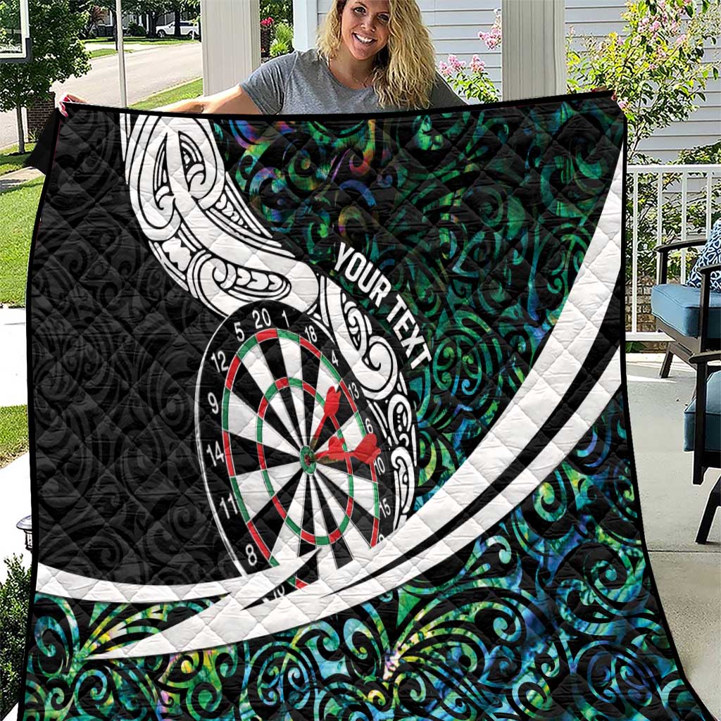 Personalized NZ Darts Quilt Paua Shell Maori Koru Whakairo - Polynesian Pride