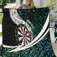 Personalized NZ Darts Quilt Paua Shell Maori Koru Whakairo - Polynesian Pride