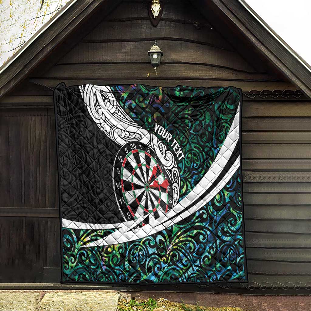 Personalized NZ Darts Quilt Paua Shell Maori Koru Whakairo - Polynesian Pride
