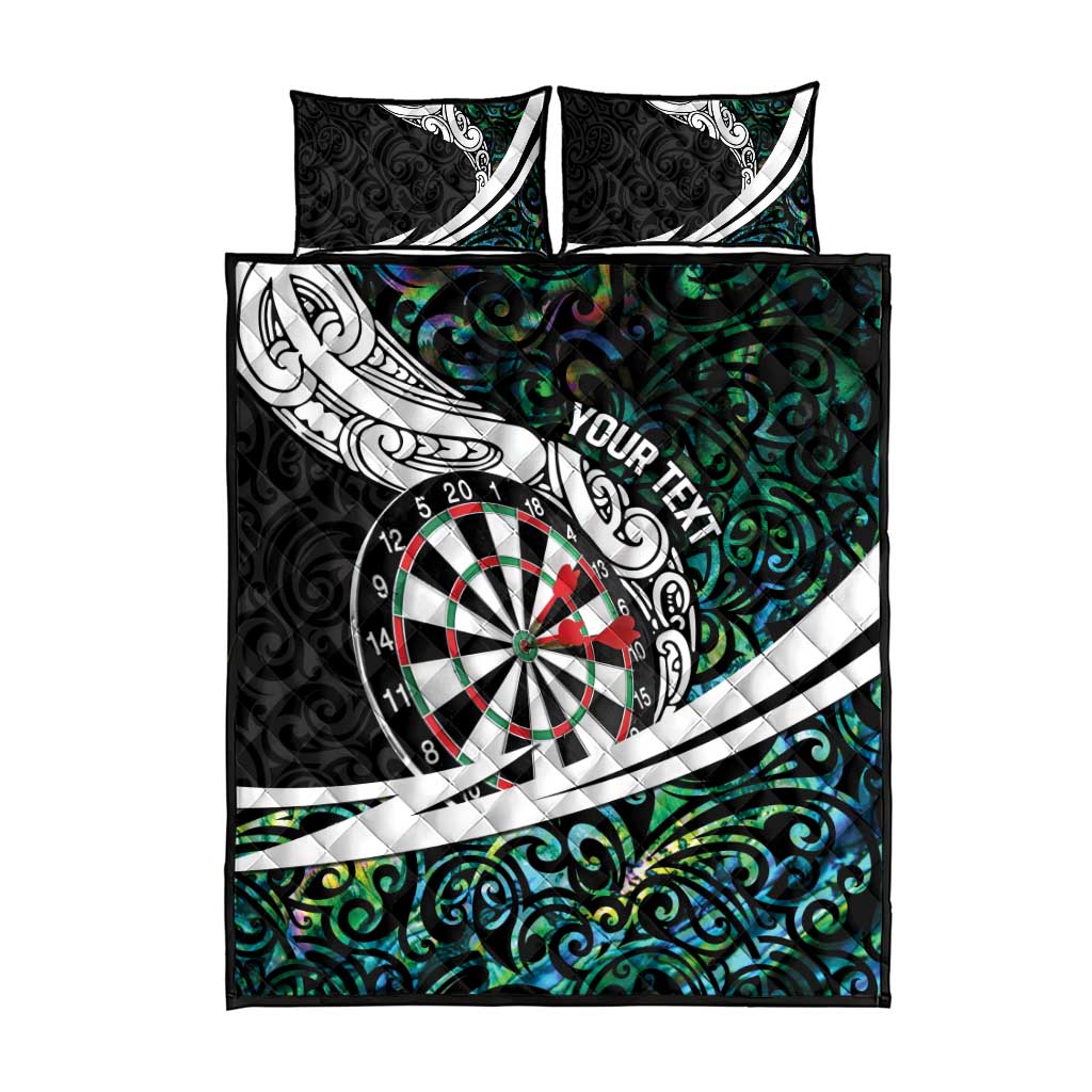 Personalized NZ Darts Quilt Bed Set Paua Shell Maori Koru Whakairo - Polynesian Pride