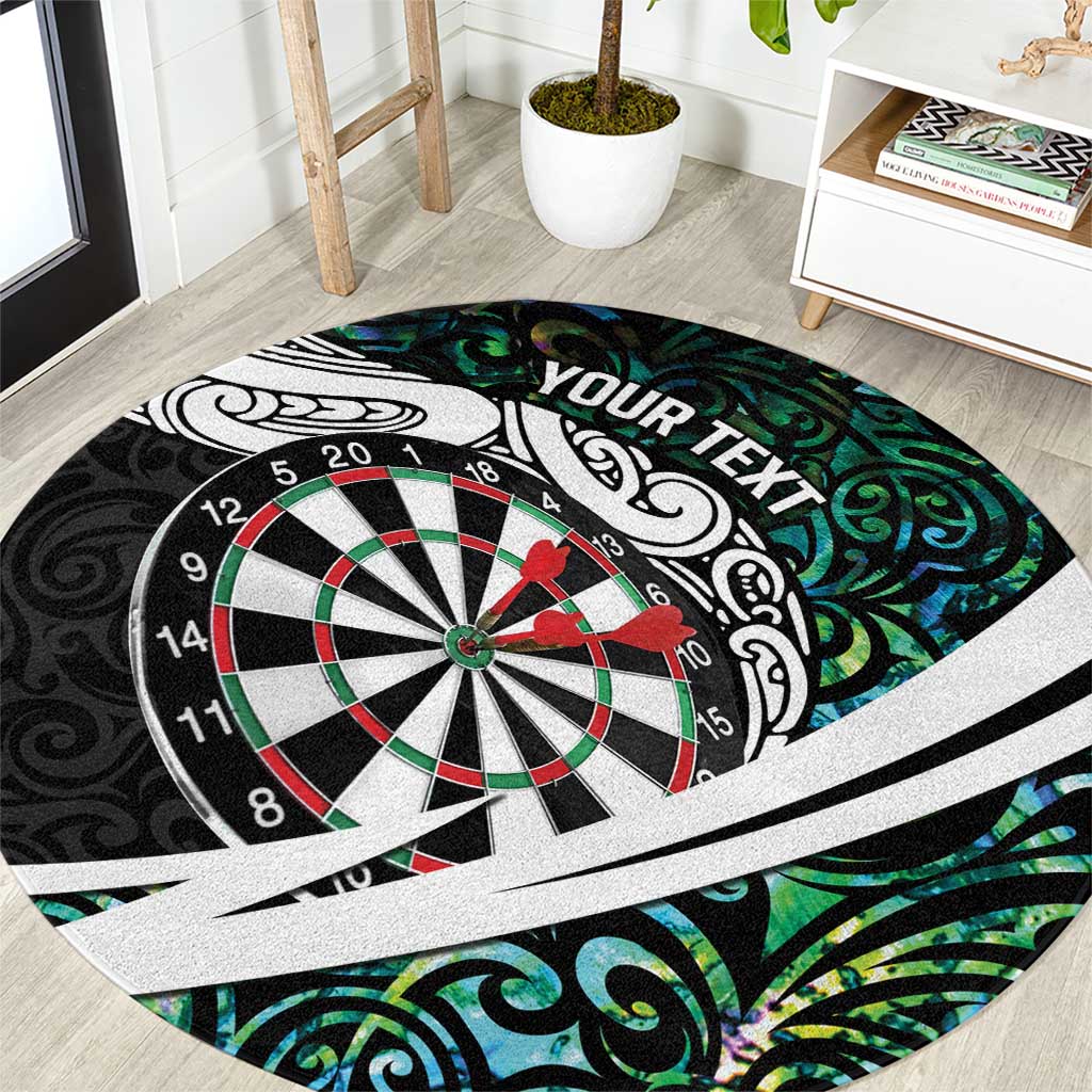 Personalized NZ Darts Round Carpet Paua Shell Maori Koru Whakairo LT7 Colorful - Polynesian Pride