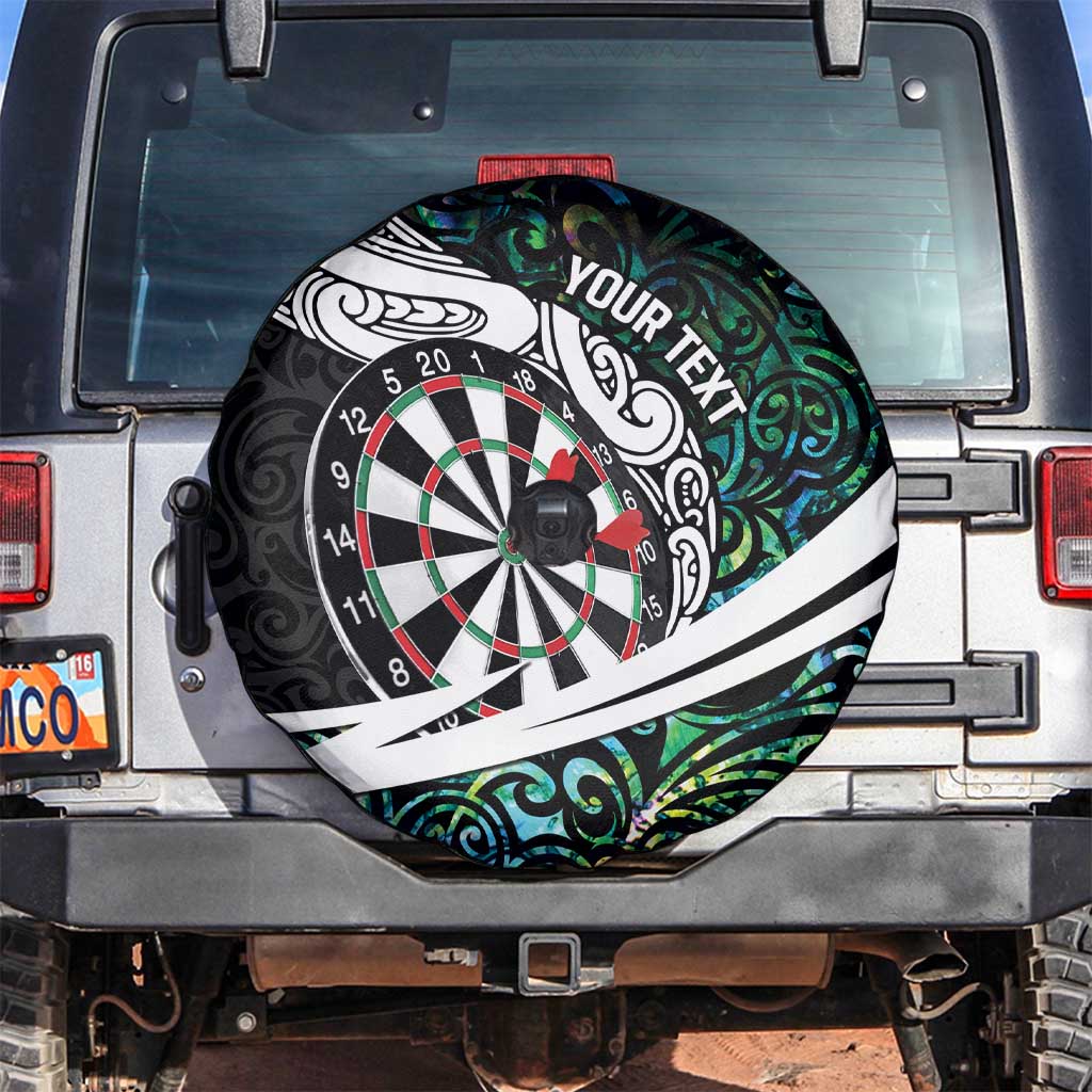 Personalized NZ Darts Spare Tire Cover Paua Shell Maori Koru Whakairo LT7 Colorful - Polynesian Pride