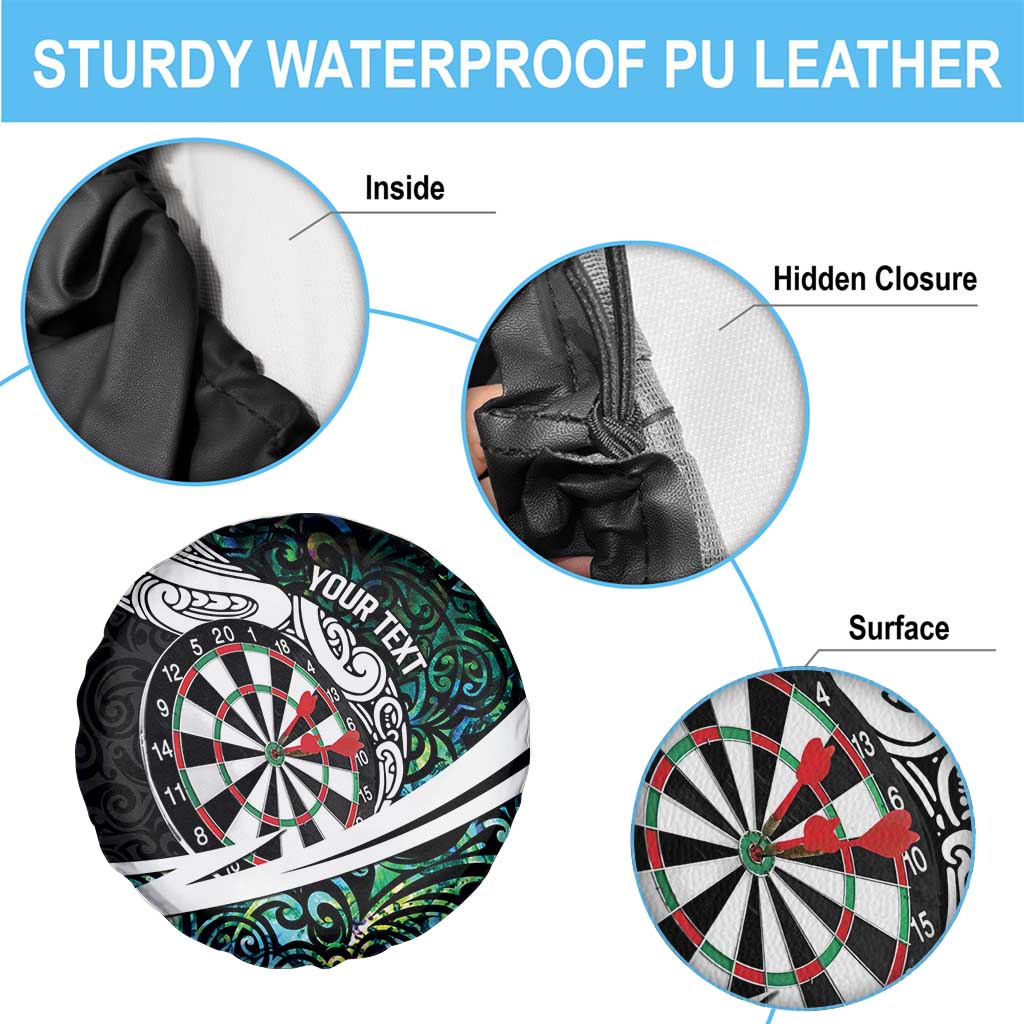 Personalized NZ Darts Spare Tire Cover Paua Shell Maori Koru Whakairo LT7 - Polynesian Pride