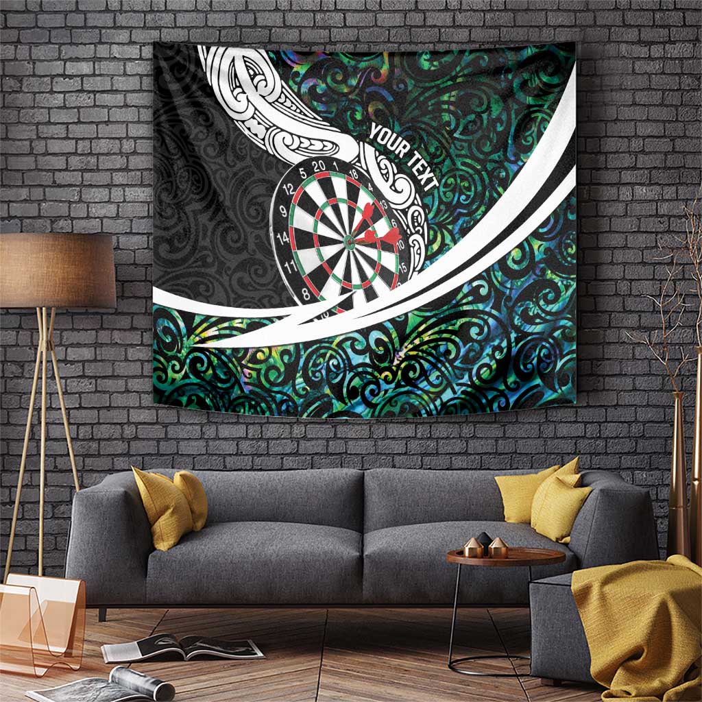 Personalized NZ Darts Tapestry Paua Shell Maori Koru Whakairo LT7 Colorful - Polynesian Pride