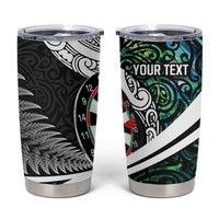 Personalized NZ Darts Tumbler Cup Paua Shell Maori Koru Whakairo - Polynesian Pride