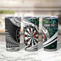 Personalized NZ Darts Tumbler Cup Paua Shell Maori Koru Whakairo - Polynesian Pride