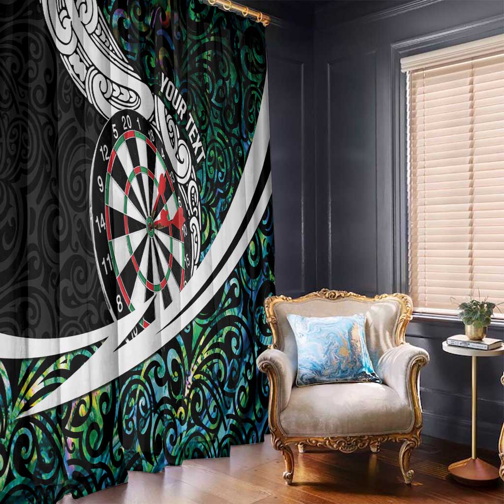 Personalized NZ Darts Window Curtain Paua Shell Maori Koru Whakairo - Polynesian Pride