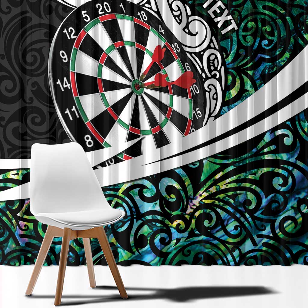Personalized NZ Darts Window Curtain Paua Shell Maori Koru Whakairo - Polynesian Pride