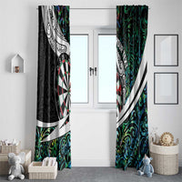 Personalized NZ Darts Window Curtain Paua Shell Maori Koru Whakairo - Polynesian Pride