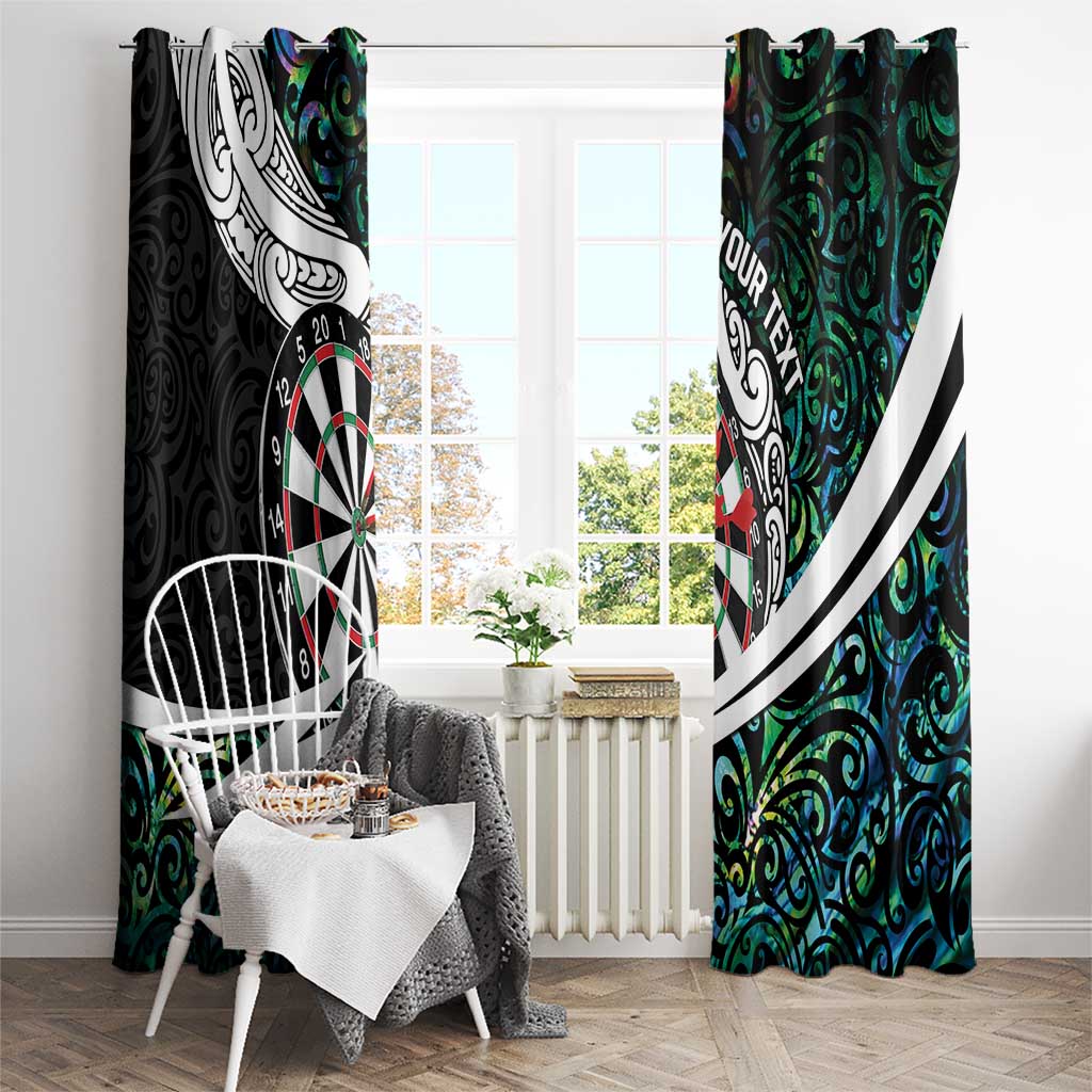 Personalized NZ Darts Window Curtain Paua Shell Maori Koru Whakairo - Polynesian Pride