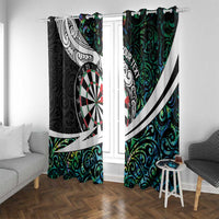 Personalized NZ Darts Window Curtain Paua Shell Maori Koru Whakairo - Polynesian Pride