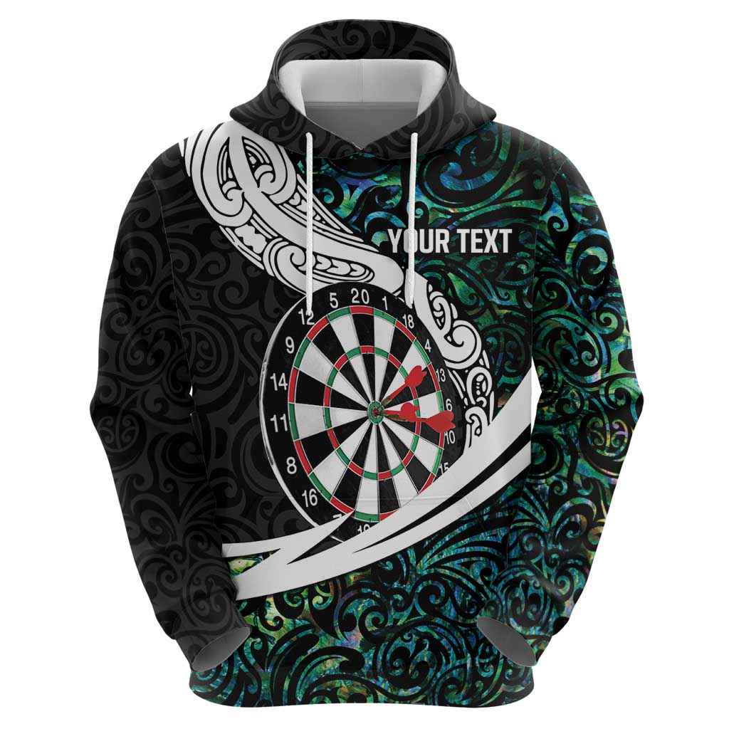Personalized NZ Darts Zip Hoodie Paua Shell Maori Koru Whakairo - Polynesian Pride