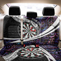 Personalized NZ Darts Back Car Seat Cover Paua Shell Maori Koru Whakairo - Purple - Polynesian Pride