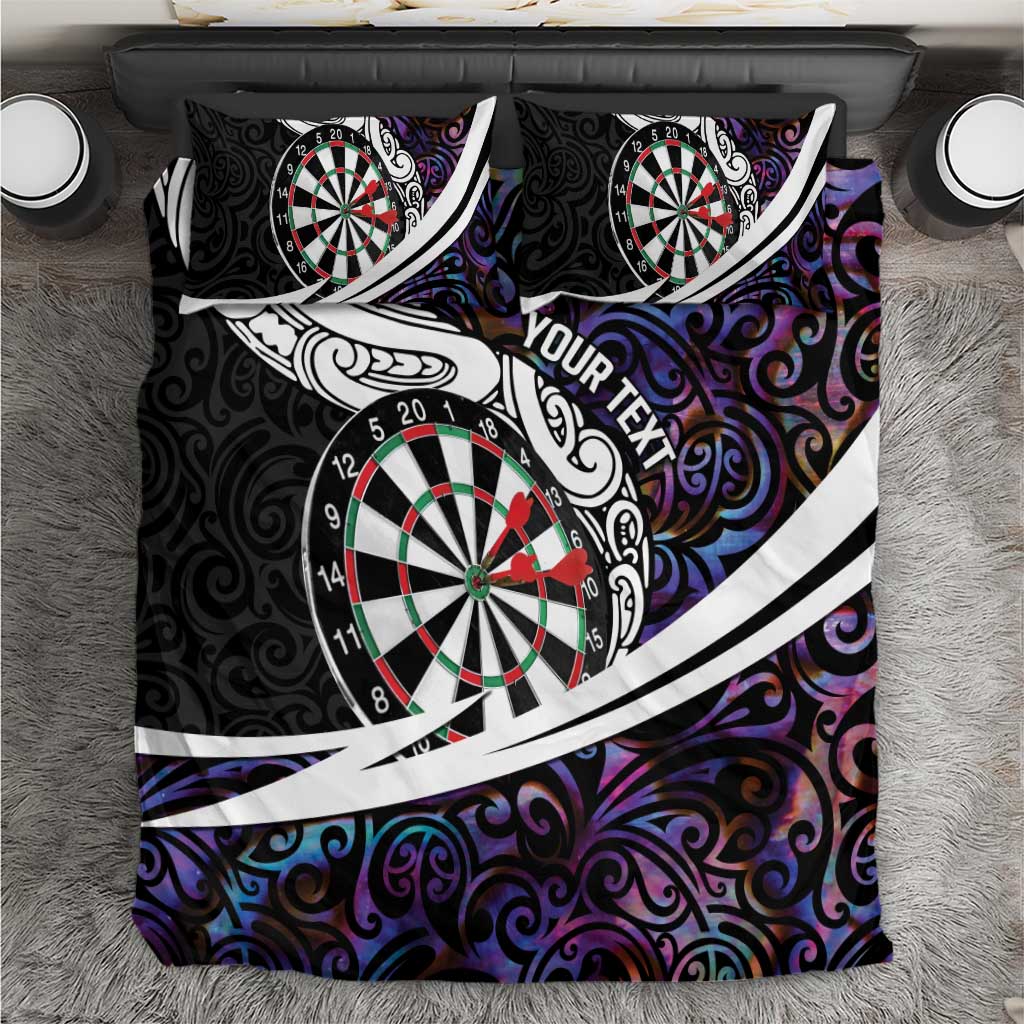 Personalized NZ Darts Bedding Set Paua Shell Maori Koru Whakairo - Purple LT7 Purple - Polynesian Pride