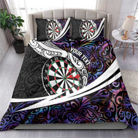 Personalized NZ Darts Bedding Set Paua Shell Maori Koru Whakairo - Purple - Polynesian Pride