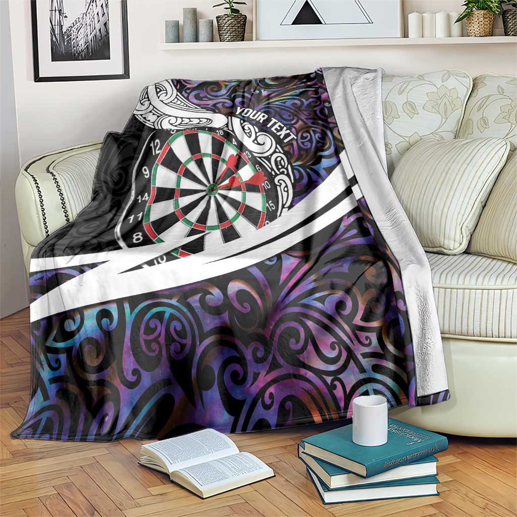 Personalized NZ Darts Blanket Paua Shell Maori Koru Whakairo - Purple LT7 Purple - Polynesian Pride