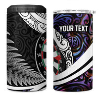 Personalized NZ Darts 4 in 1 Can Cooler Tumbler Paua Shell Maori Koru Whakairo - Purple - Polynesian Pride