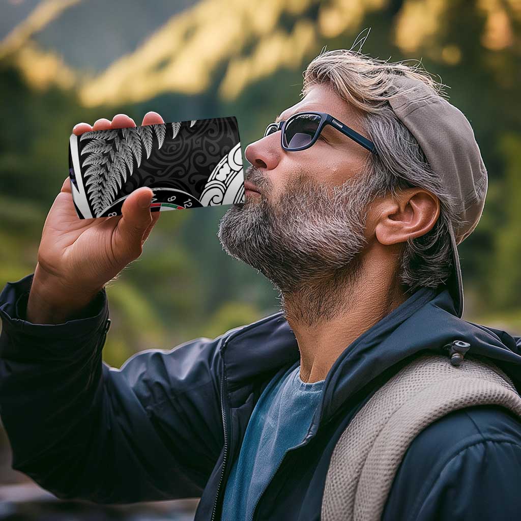 Personalized NZ Darts 4 in 1 Can Cooler Tumbler Paua Shell Maori Koru Whakairo - Purple - Polynesian Pride