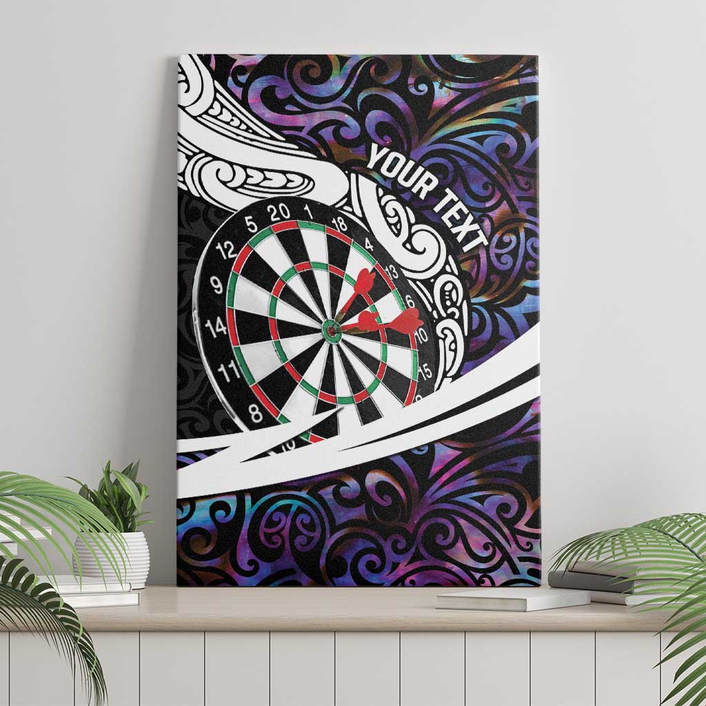 Personalized NZ Darts Canvas Wall Art Paua Shell Maori Koru Whakairo - Purple - Polynesian Pride