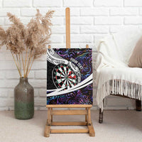 Personalized NZ Darts Canvas Wall Art Paua Shell Maori Koru Whakairo - Purple - Polynesian Pride