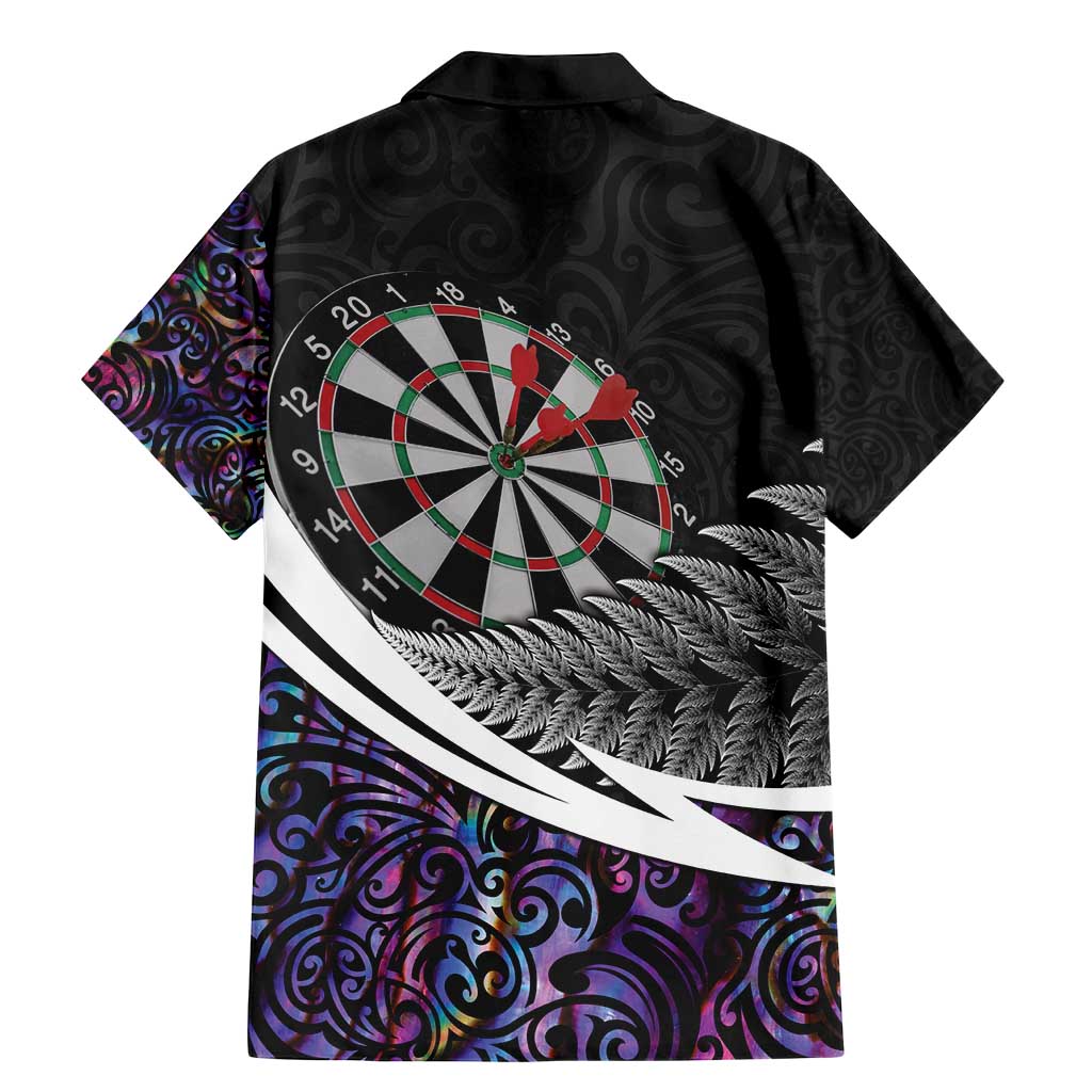 Personalized NZ Darts Family Matching Mermaid Dress and Hawaiian Shirt Paua Shell Maori Koru Whakairo - Purple - Polynesian Pride