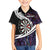 Personalized NZ Darts Family Matching Off Shoulder Short Dress and Hawaiian Shirt Paua Shell Maori Koru Whakairo - Purple - Polynesian Pride