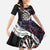 Personalized NZ Darts Family Matching Summer Maxi Dress and Hawaiian Shirt Paua Shell Maori Koru Whakairo - Purple - Polynesian Pride