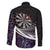 Personalized NZ Darts Family Matching Summer Maxi Dress and Hawaiian Shirt Paua Shell Maori Koru Whakairo - Purple - Polynesian Pride